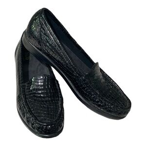 SAS Tripad Comfort leather loafers, size 7.5 S. The color is “Black Croc…